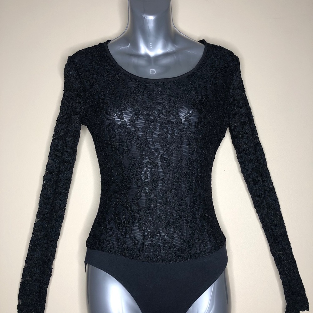 SOLD!! Ann Taylor Black Lace Bodysuit - Picture 3 of 4